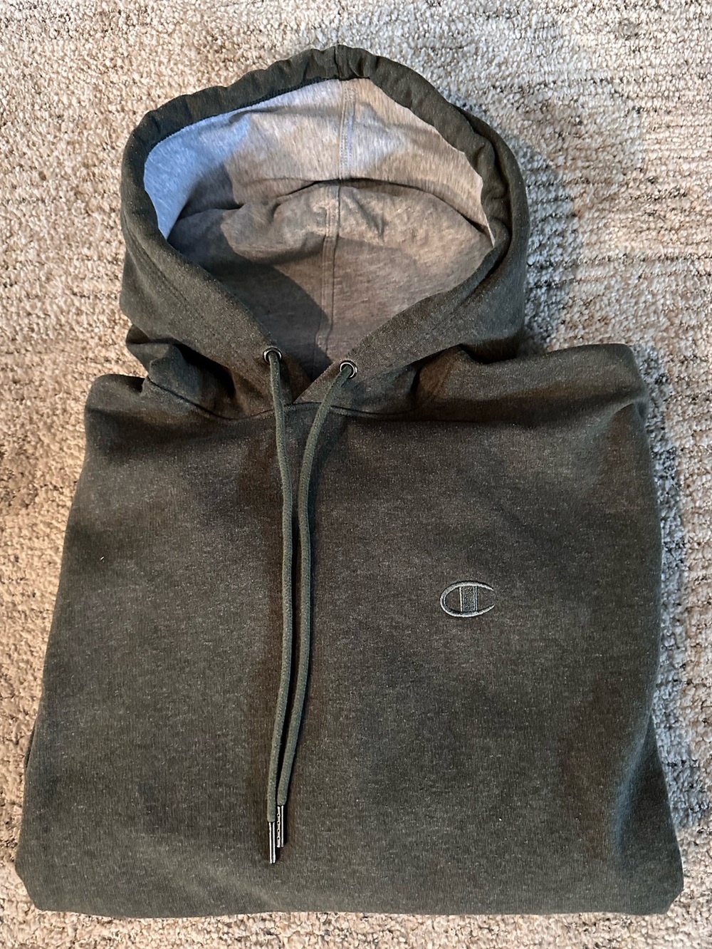 Champion Men's dark Green Hooded Sweatshirt